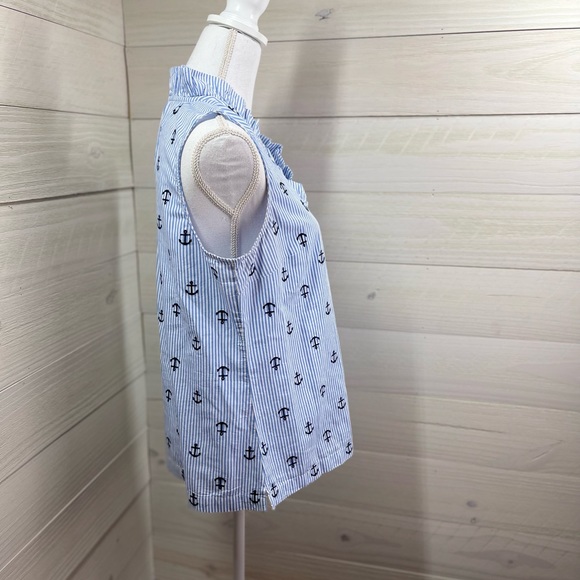 Crown & Ivy Pinstripes and Anchors Top PL - Picture 2 of 5